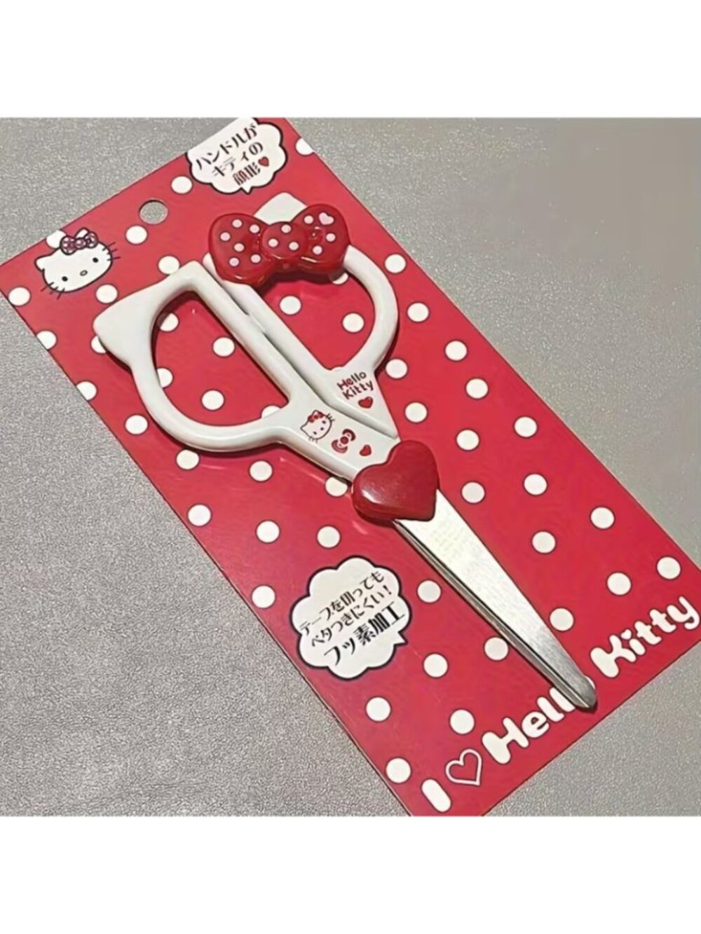 Hello Kitty Small Scissors Cute Heart Bow Handle Stainless Steel School Office - Picture 4 of 5